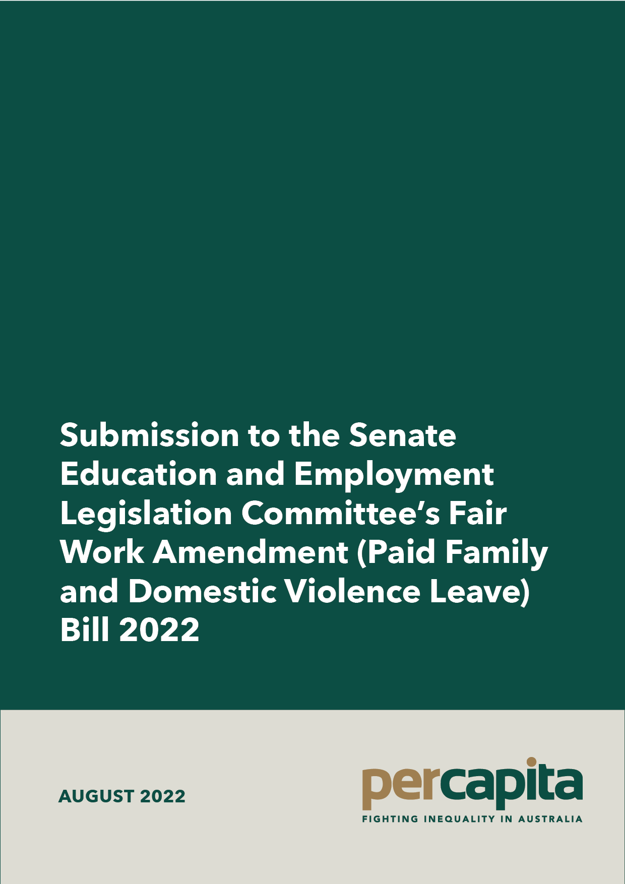 Submission to the Inquiry into Paid Family and Domestic Violence Leave