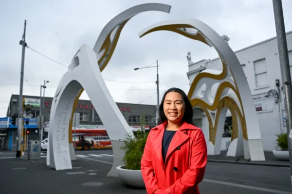 Claudia Nguyen, 29, a City of Yarra councillor, was elected in 2020 after taking a course that trains future leaders. Anthony Tran and Jasmine Nguyen also took the course.Credit:Eddie Jim