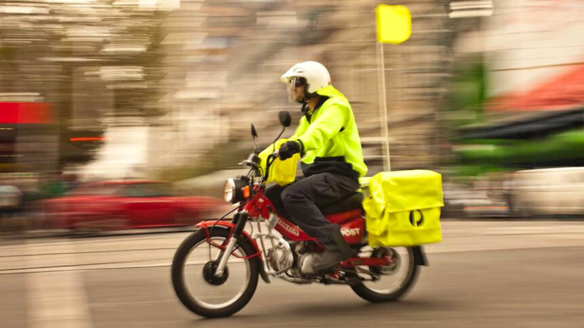 Australia Post - Post Man in Hi-Vis on Motorbike